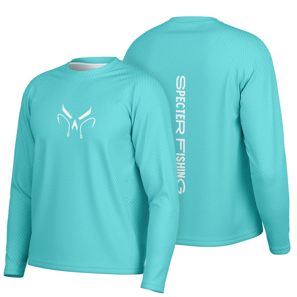 Aqua Pastel Long Sleeve Fishing Shirt - Men's