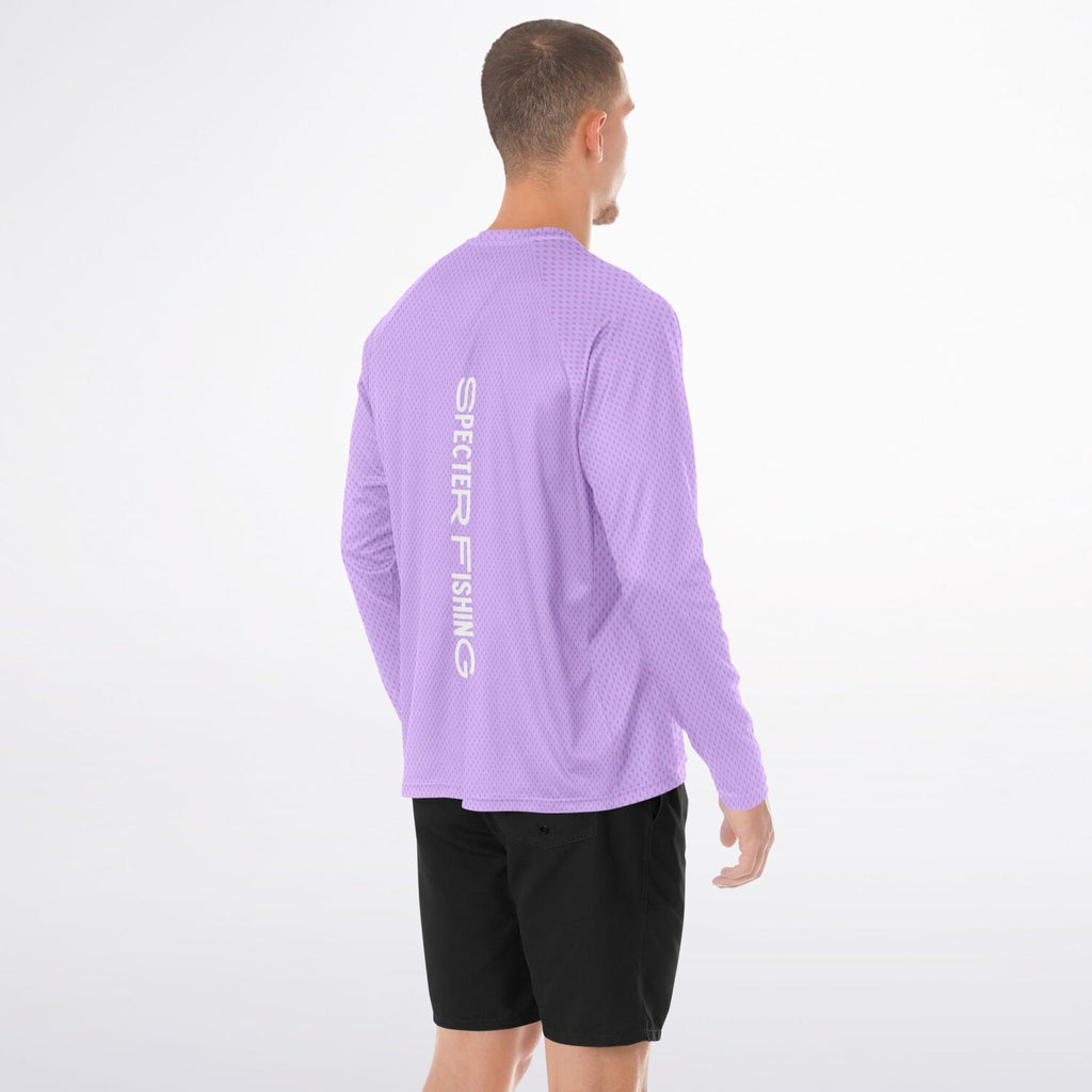 Purple Pastel Long Sleeve Fishing Shirt - Men's