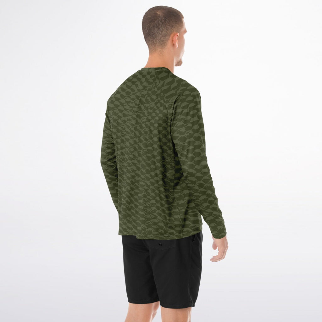 Olive Scales Long Sleeve Fishing Shirt - Men's