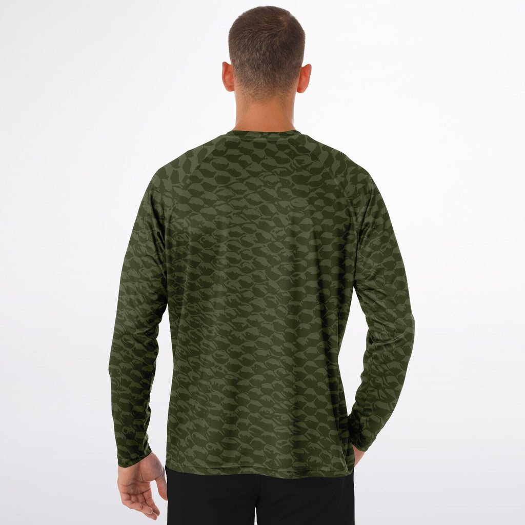 Olive Scales Long Sleeve Fishing Shirt - Men's