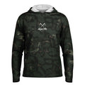 Dark Spotted Commander Long Sleeve Hooded Fishing Shirt - Men's