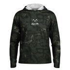 Dark Spotted Commander Long Sleeve Hooded Fishing Shirt - Men's