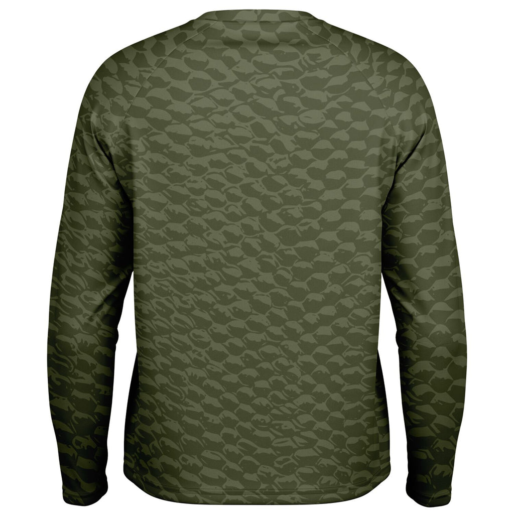 Olive Scales Long Sleeve Fishing Shirt - Men's