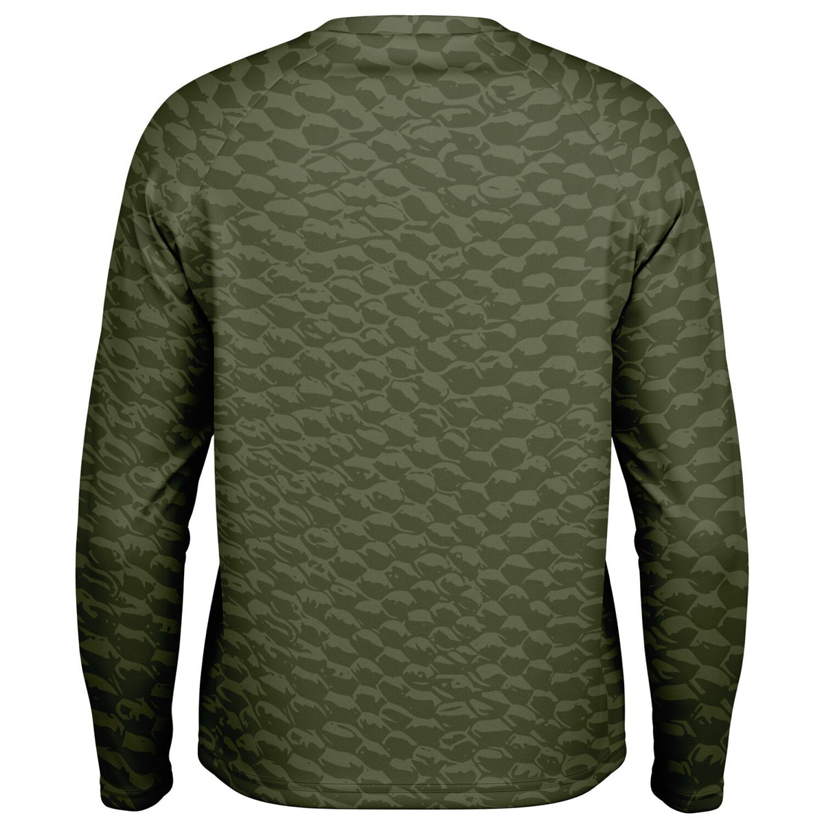 Olive Scales Long Sleeve Fishing Shirt - Men's