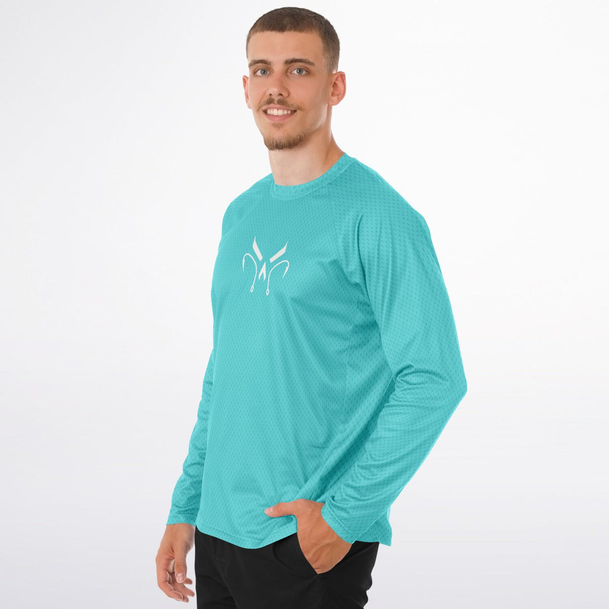 Aqua Pastel Long Sleeve Fishing Shirt - Men's
