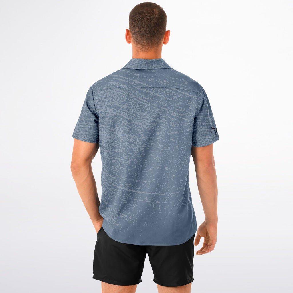 Wavelength Spread Collar Short Sleeve Button-Down Shirt - Men's