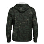 Dark Spotted Commander Long Sleeve Hooded Fishing Shirt - Men's