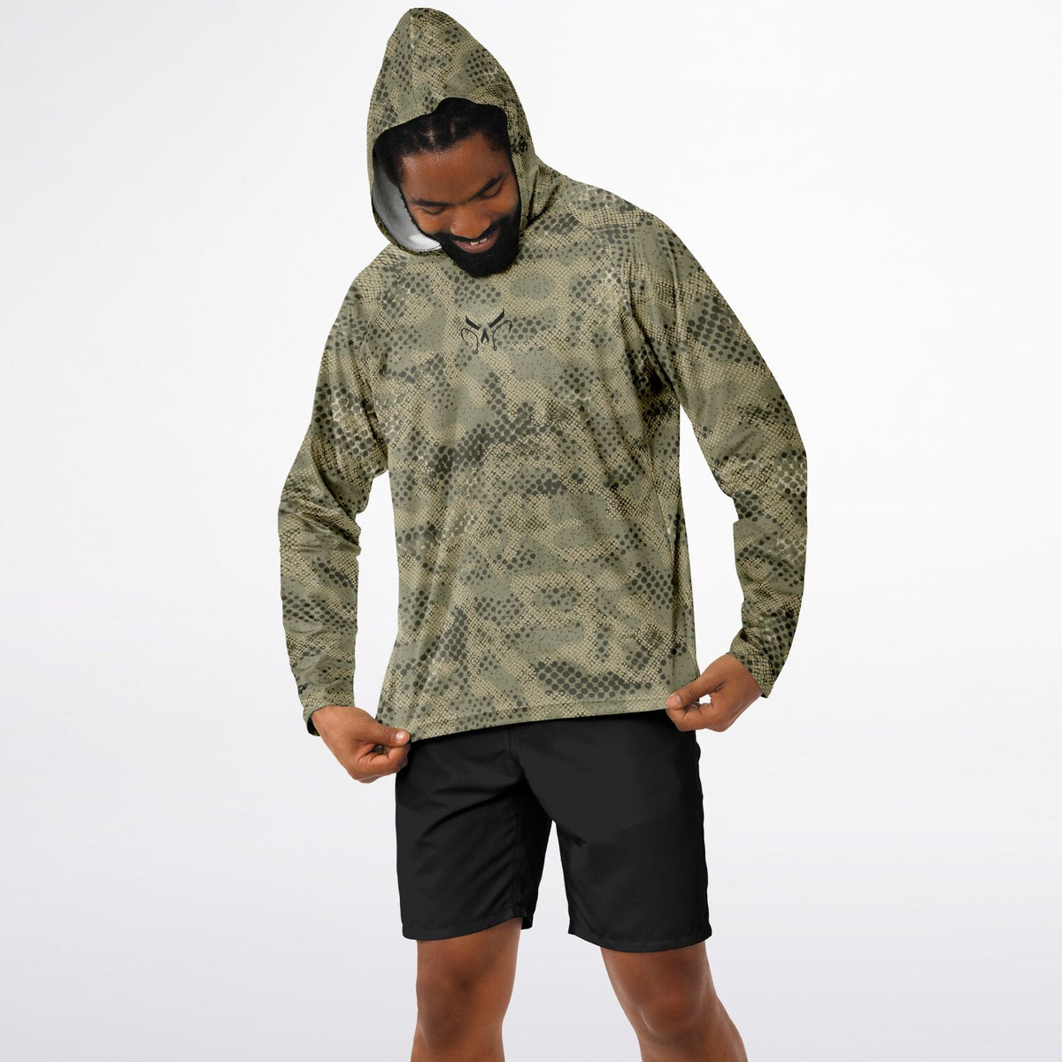 Spotted Commander Long Sleeve Hooded Fishing Shirt - Men's