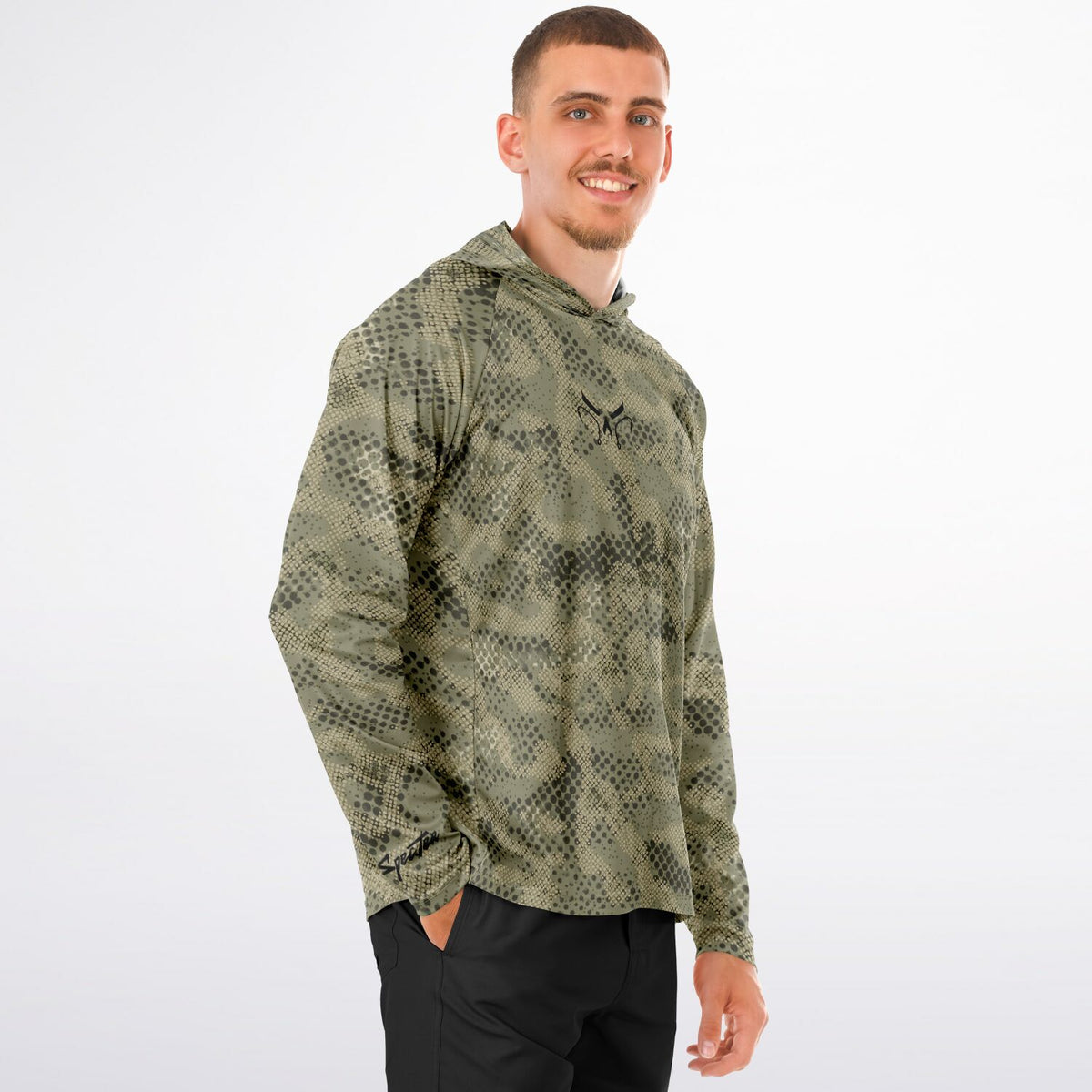 Spotted Commander Long Sleeve Hooded Fishing Shirt - Men's