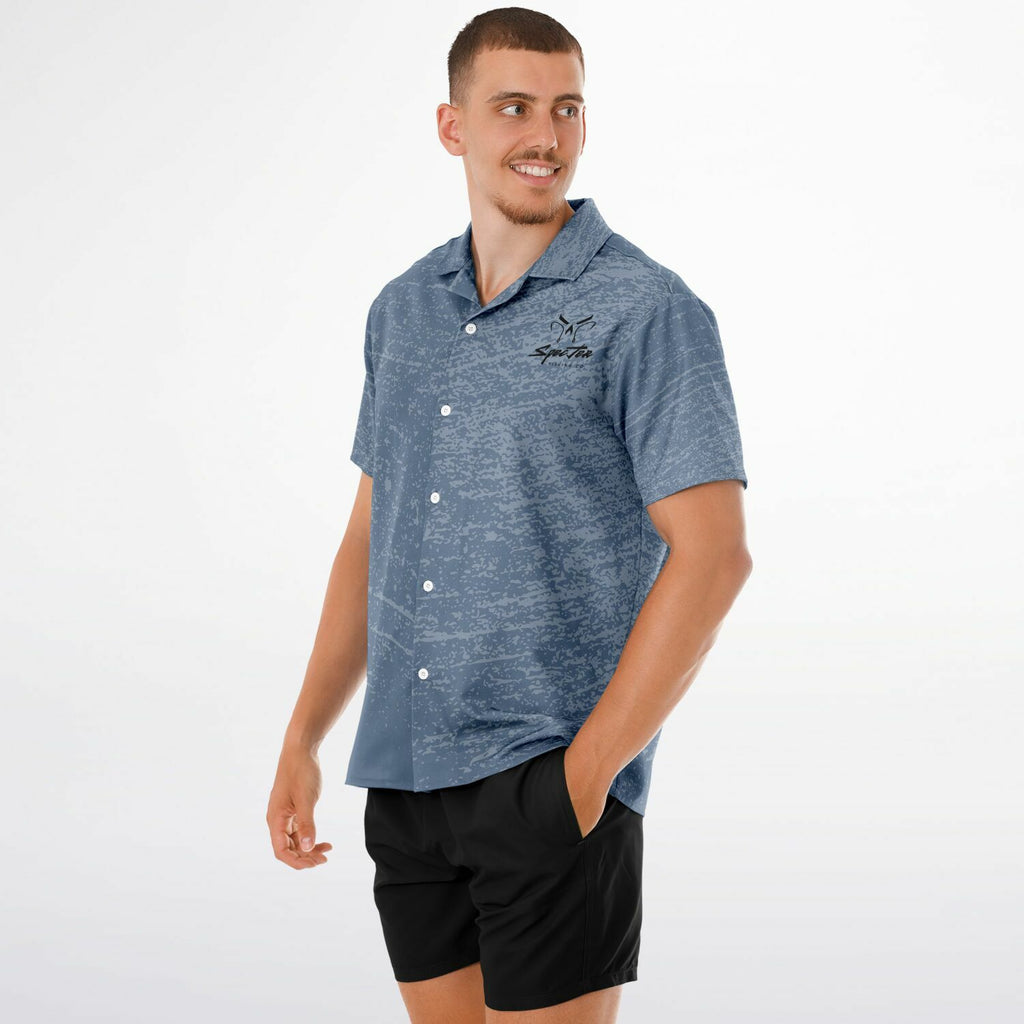 Wavelength Spread Collar Short Sleeve Button-Down Shirt - Men's