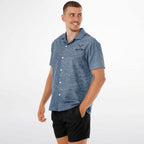 Wavelength Spread Collar Short Sleeve Button-Down Shirt - Men's