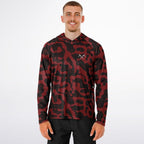 Red Commander Long Sleeve Hooded Fishing Shirt - Men's