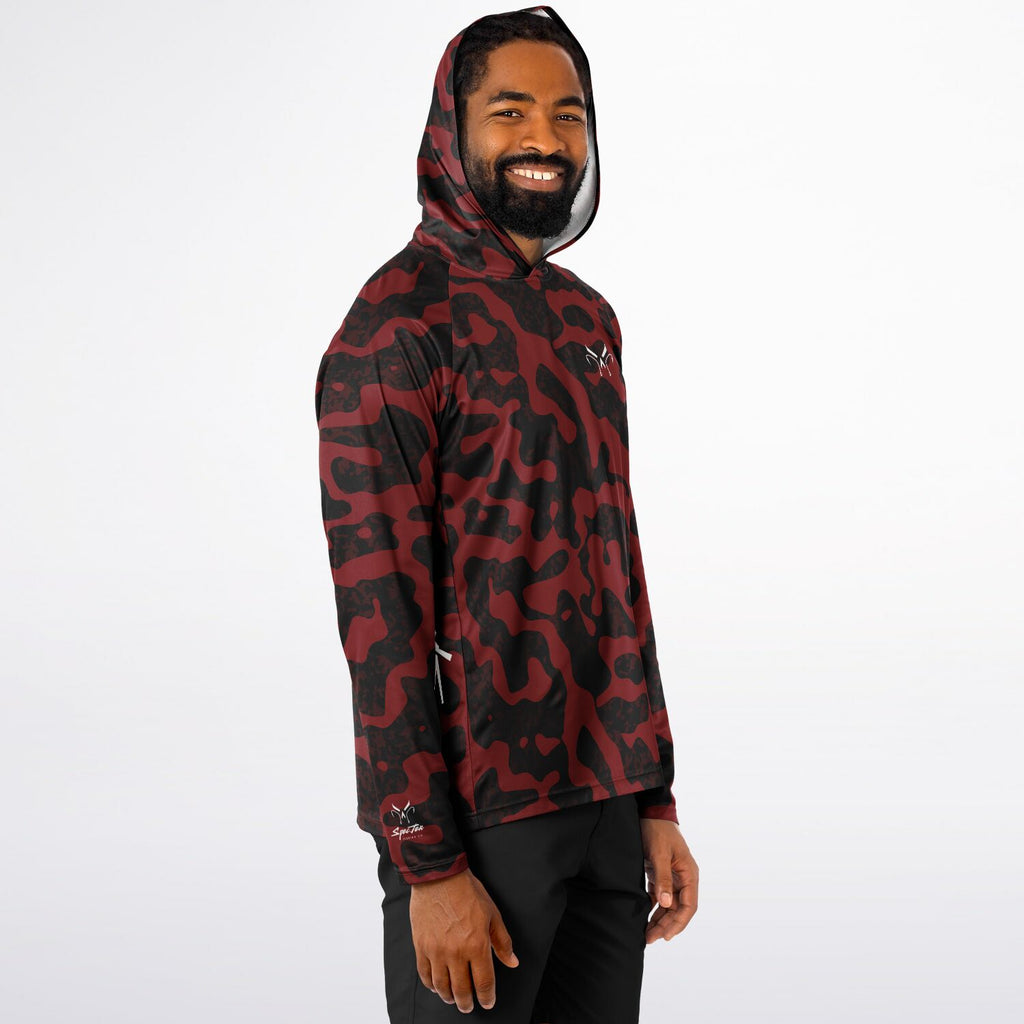 Red Commander Long Sleeve Hooded Fishing Shirt - Men's